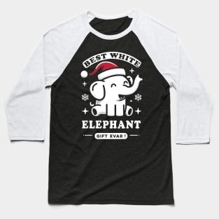 Best White Elephant Gift Evar! Cute Elephant With Santa Hat Baseball T-Shirt